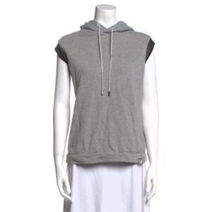 Versace Collection Authentic Gray Short Sleeve Hooded Sweatshirt Jacket Large